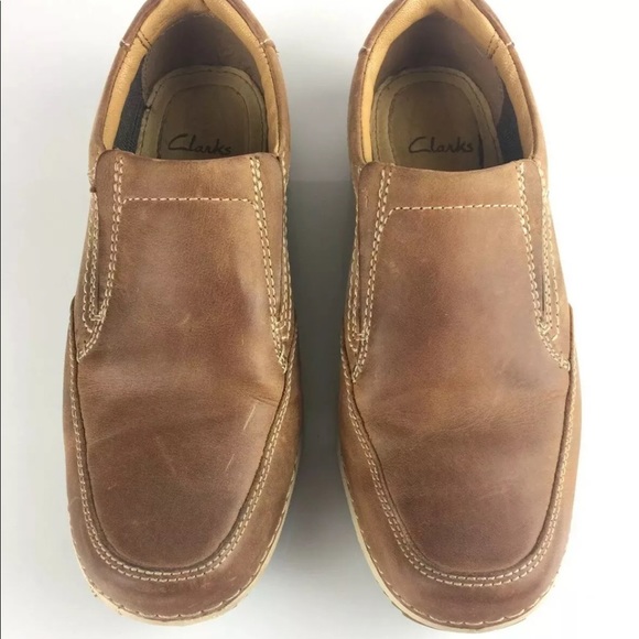 Clarks Men’s Brown Leather Casual Slip On Loafers - Picture 3 of 8